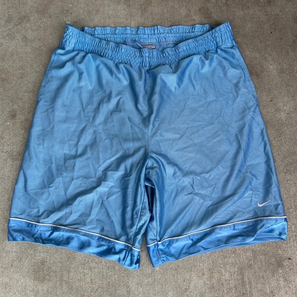 Nike Other - Nike Basketball Shorts XL Blue Vintage 90s Silky Baggy Streetwear Embroidered